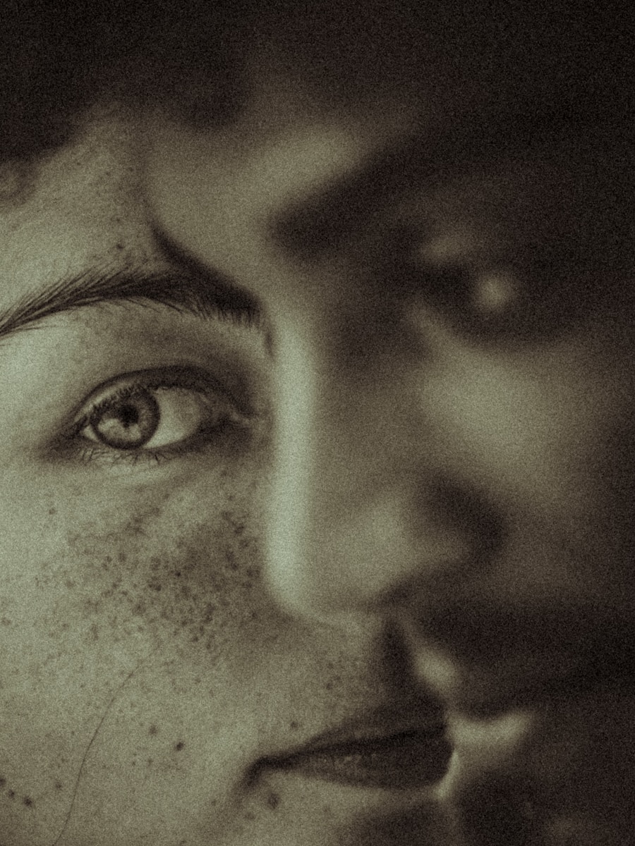 Close-up of two people's faces